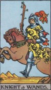 the knight of wands minor arcana card