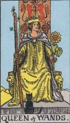 the queen of wands minor arcana card