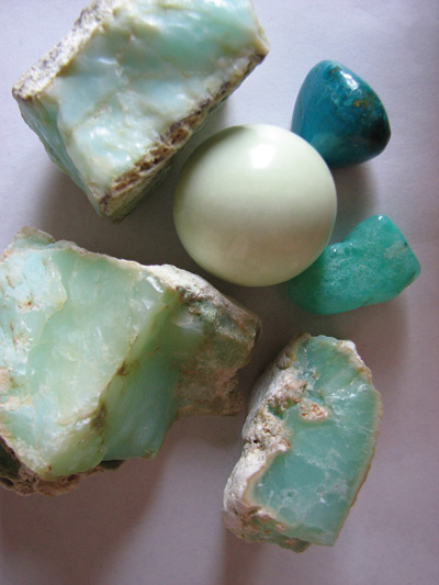 various chrysocolla stones