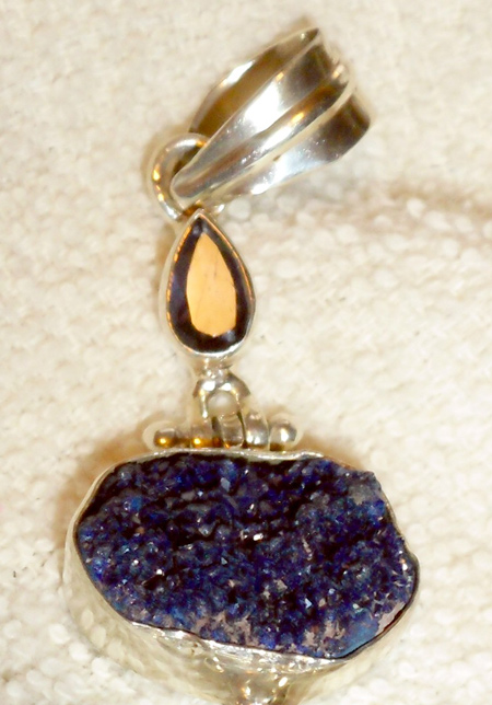 amethyst druzy pendant