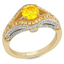 gemesis yellow fancy color created diamond ring