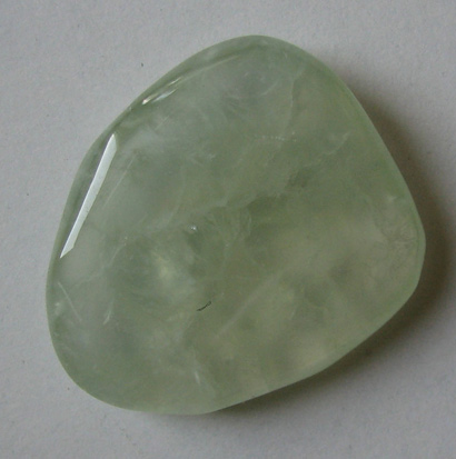 green prehnite tumbled stone